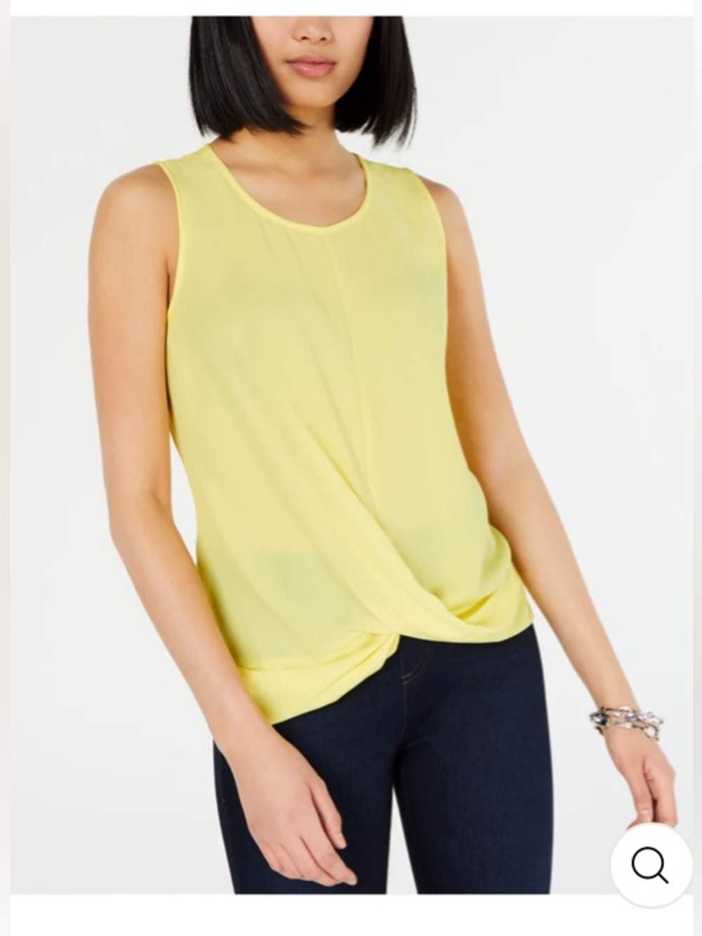 INC INTERNATIONAL CONCEPTS Shear Sunray Twist Front Sleeveless Top XL